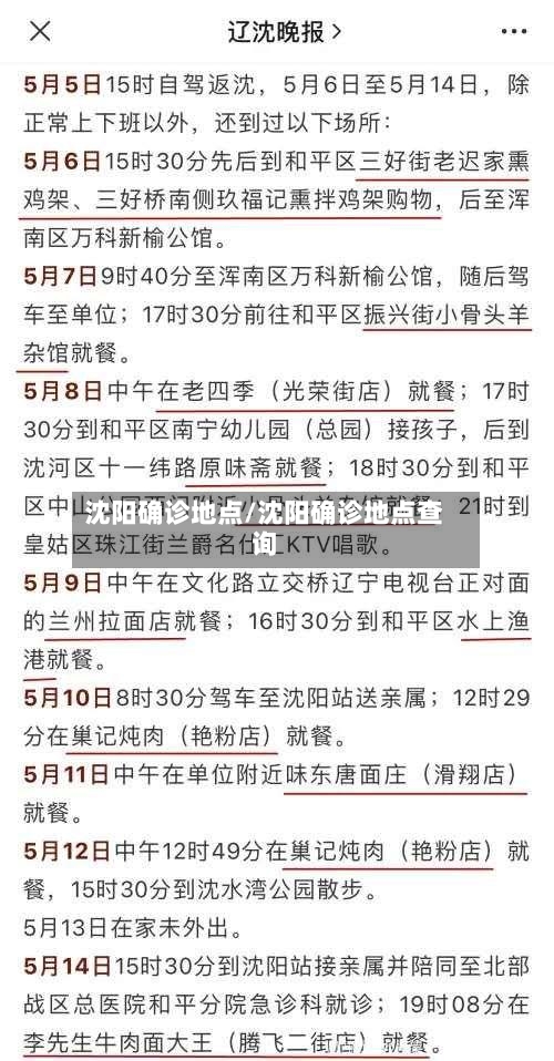 沈阳确诊地点/沈阳确诊地点查询