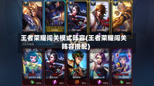 王者荣耀闯关模式阵容(王者荣耀闯关阵容搭配)