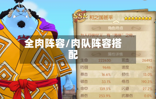 全肉阵容/肉队阵容搭配