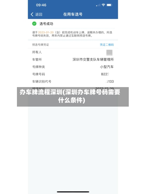 办车牌流程深圳(深圳办车牌号码需要什么条件)