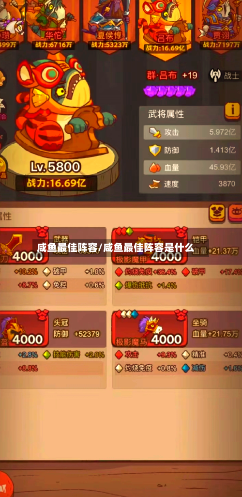 咸鱼最佳阵容/咸鱼最佳阵容是什么