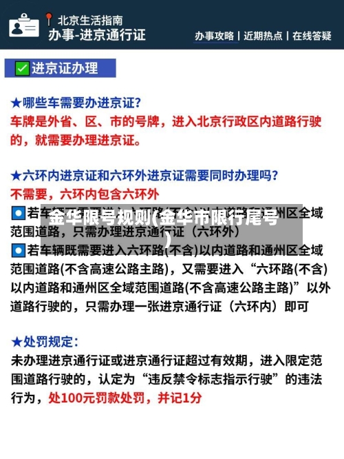 金华限号规则(金华市限行尾号)