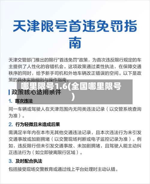 哪里限号1.6(全国哪里限号)