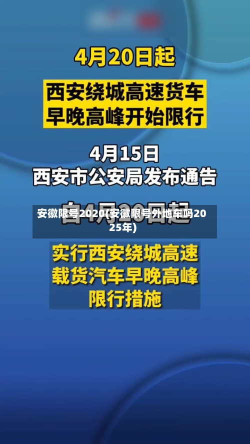 安徽限号2020(安徽限号外地车吗2025年)