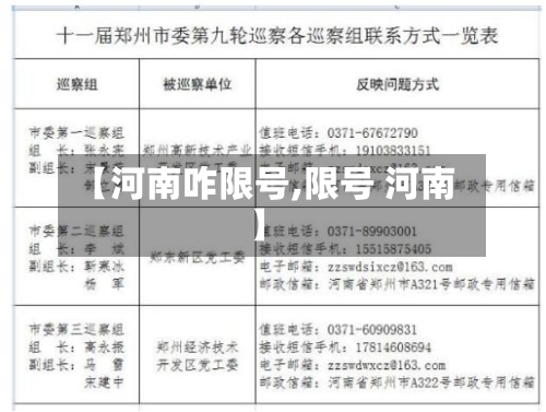 【河南咋限号,限号 河南】