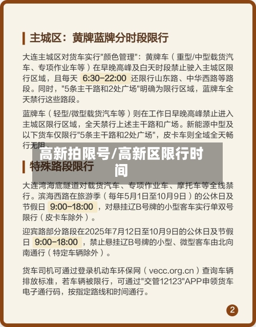 高新拍限号/高新区限行时间