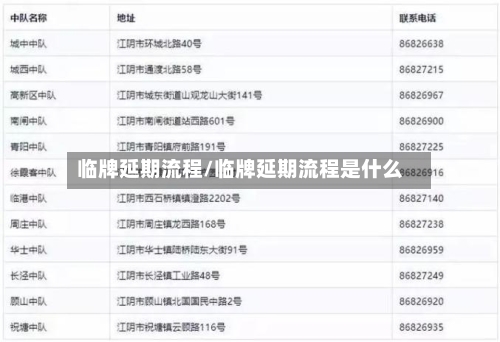 临牌延期流程/临牌延期流程是什么