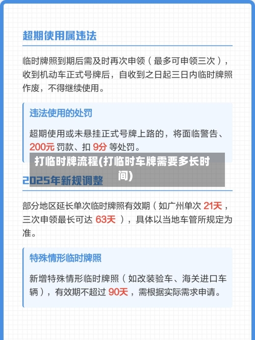 打临时牌流程(打临时车牌需要多长时间)
