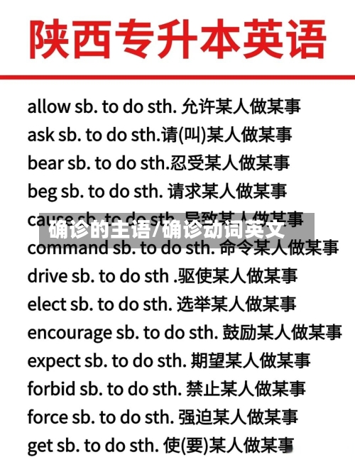 确诊的主语/确诊动词英文