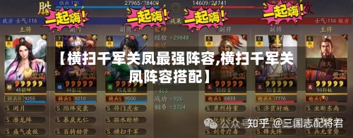 【横扫千军关凤最强阵容,横扫千军关凤阵容搭配】