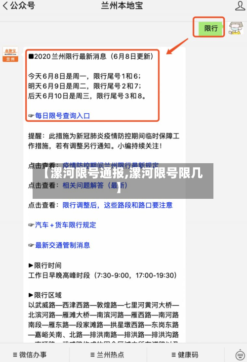 【漯河限号通报,漯河限号限几】