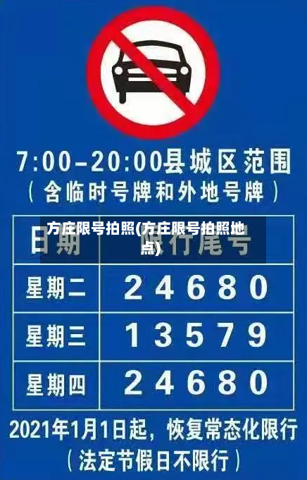 方庄限号拍照(方庄限号拍照地点)
