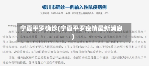 宁夏平罗确诊(宁夏平罗疫情最新消息)