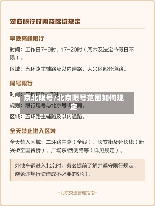 京北限号/北京限号范围如何规定