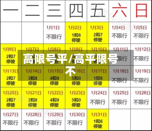 高限号平/高平限号不