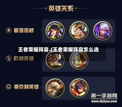 王者荣耀阵容.(王者荣耀阵容怎么选)