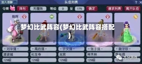 梦幻比武阵容(梦幻比武阵容搭配)