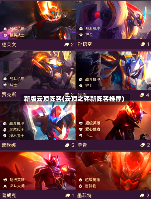 新版云顶阵容(云顶之弈新阵容推荐)