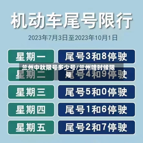 兰州中秋限号多少号/兰州啥时候限号