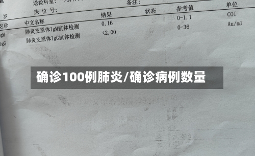确诊100例肺炎/确诊病例数量