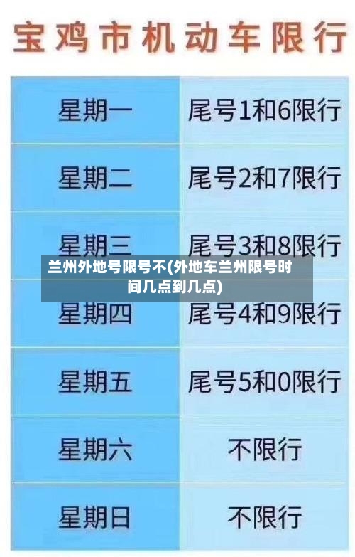 兰州外地号限号不(外地车兰州限号时间几点到几点)