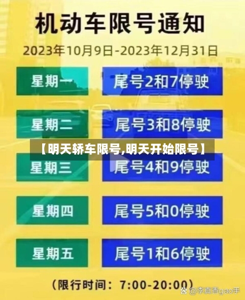 【明天轿车限号,明天开始限号】