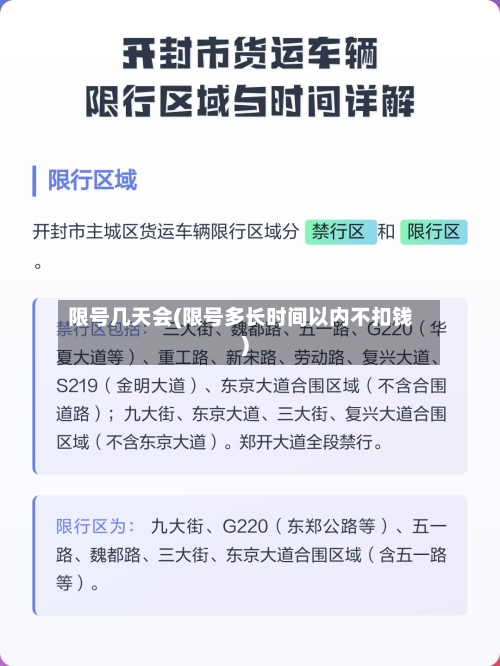 限号几天会(限号多长时间以内不扣钱)