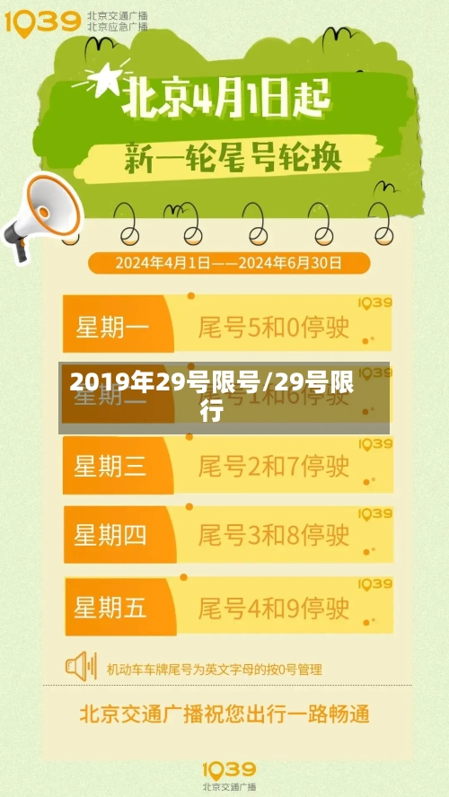 2019年29号限号/29号限行