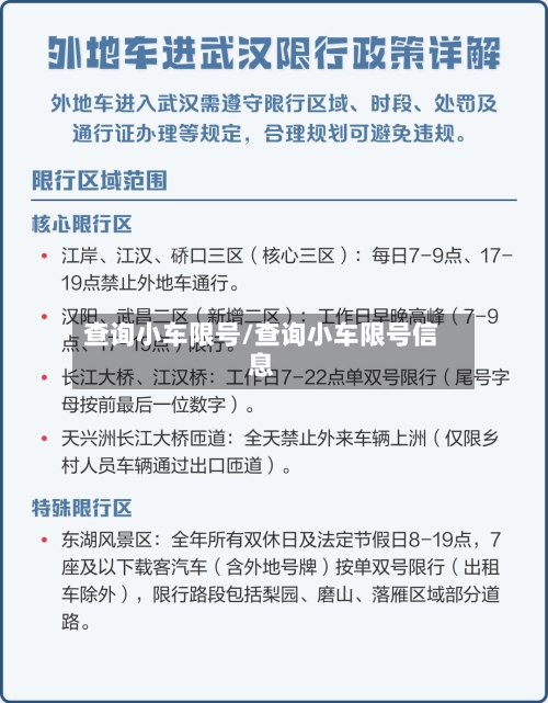 查询小车限号/查询小车限号信息