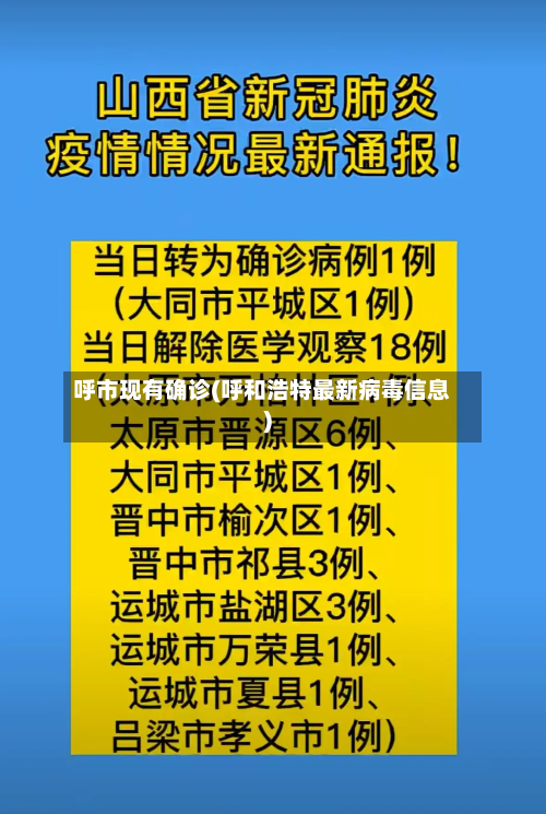呼市现有确诊(呼和浩特最新病毒信息)